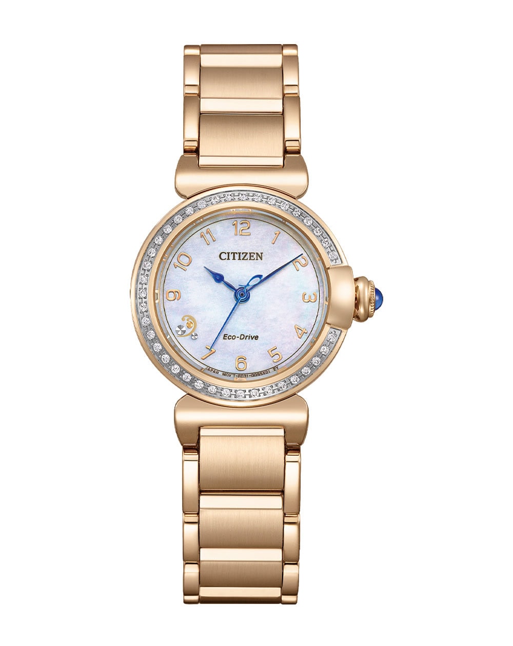 Citizen Ladies Eco-Drive Analogue Gold Mother of Pearl Sapphire Crystal_0