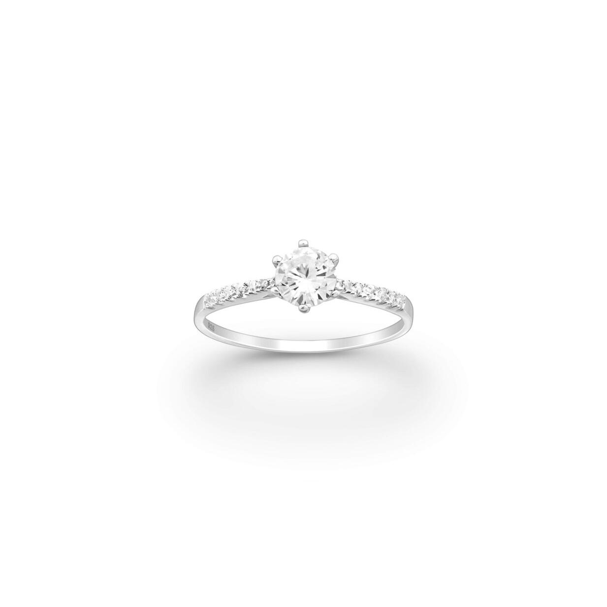 CZ Solitaire ring with CZ shoulders_0