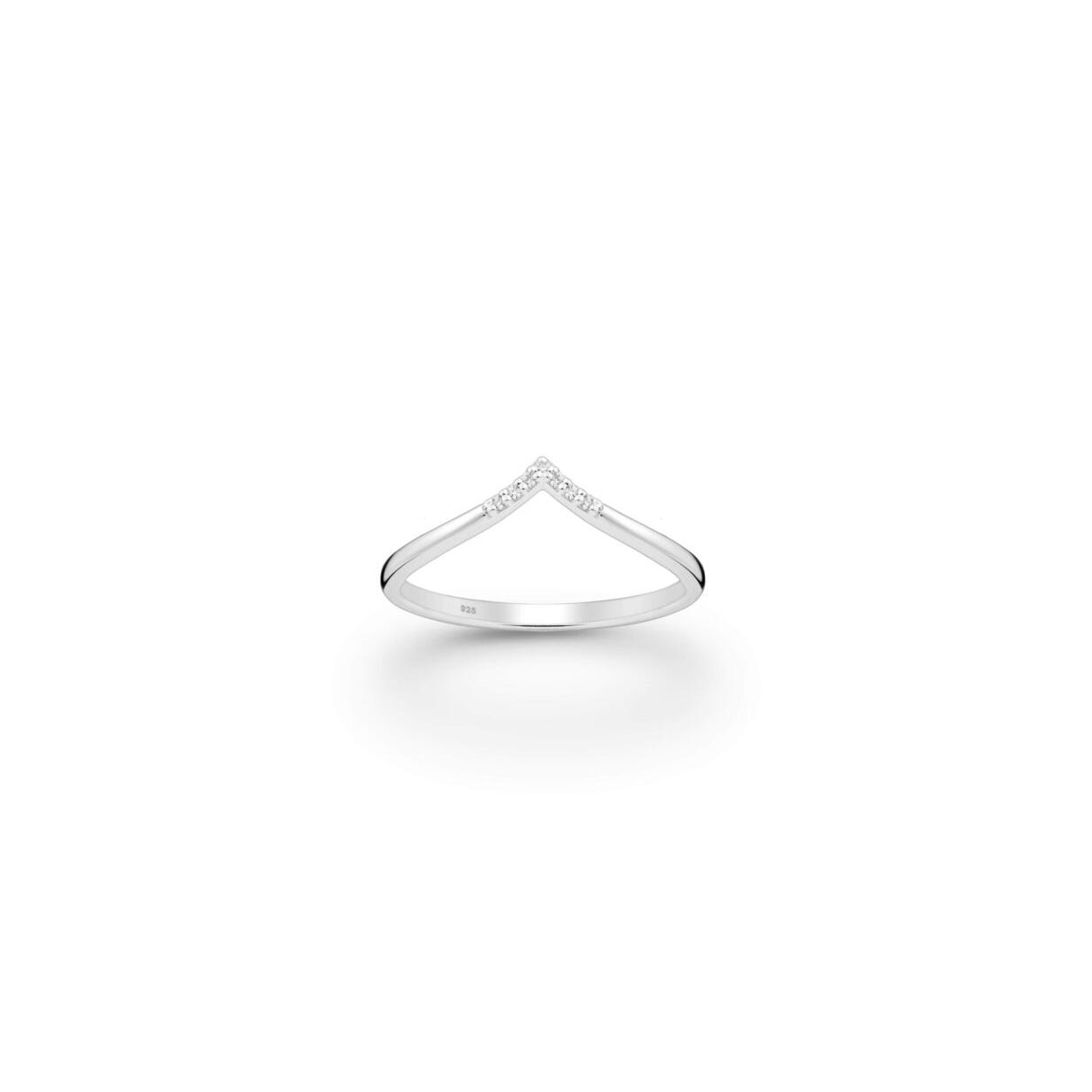 SIlver CZ V Ring_0