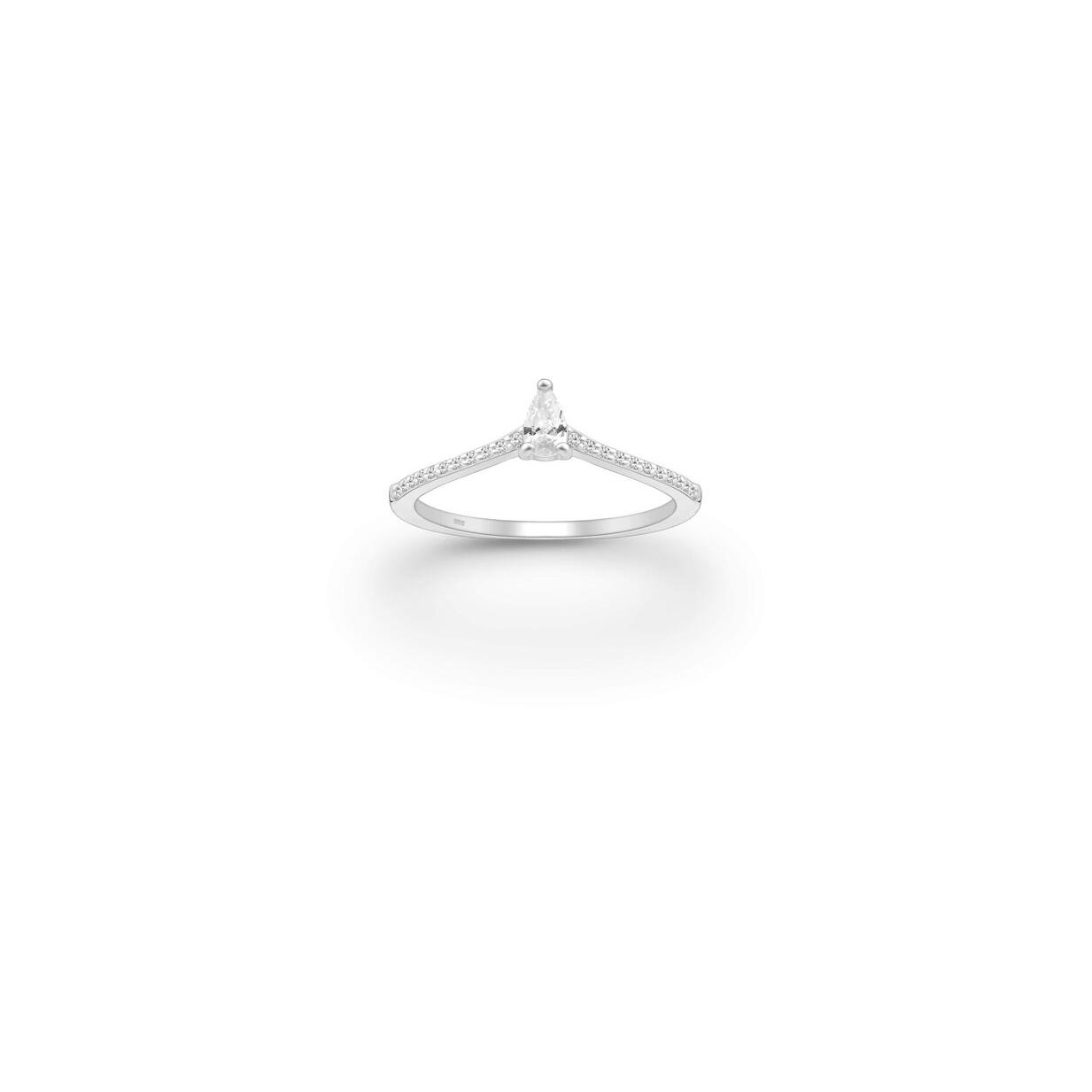 Teardrop ring with cz's in teardrop and shoulders_0