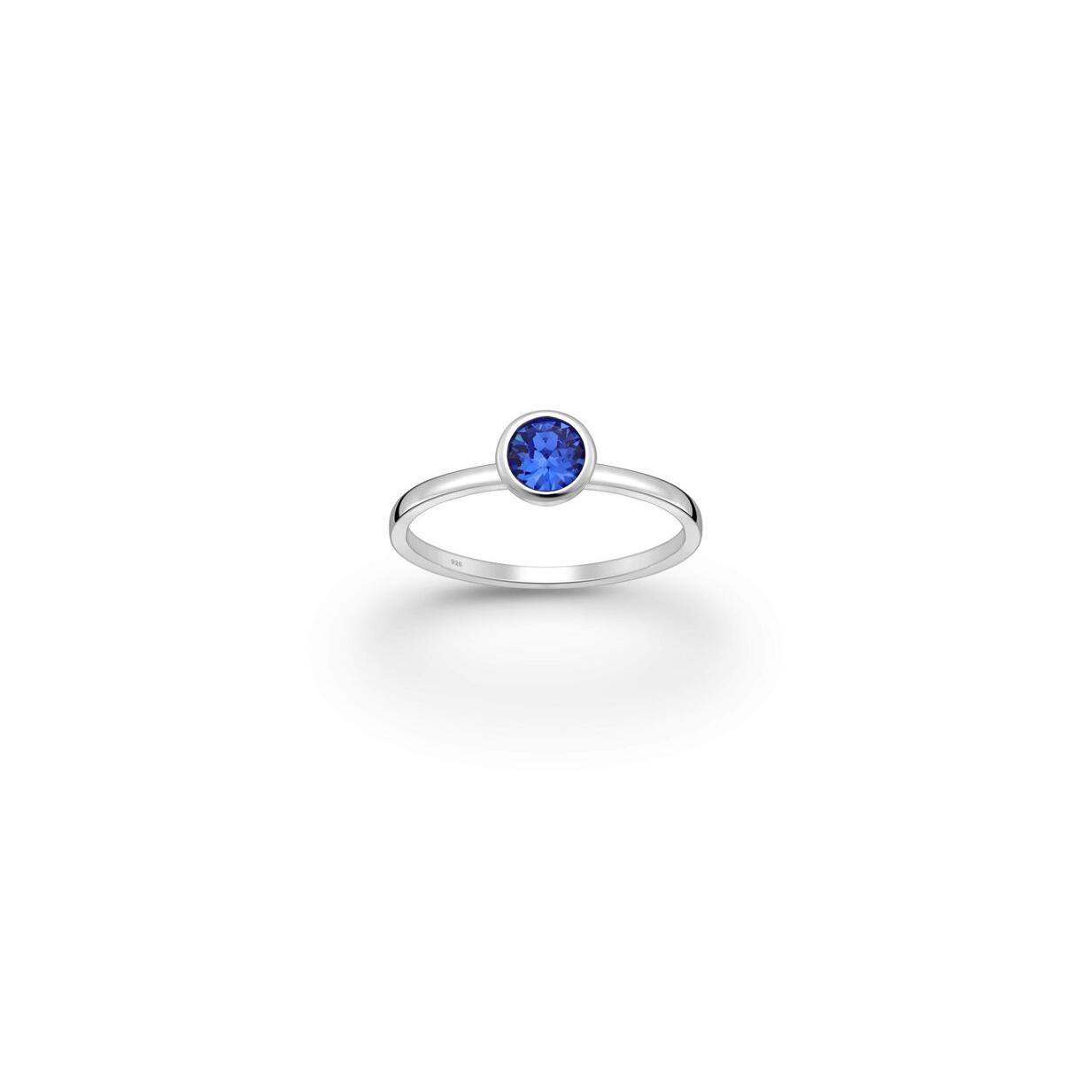 Silver blue cz solitaire ring_0