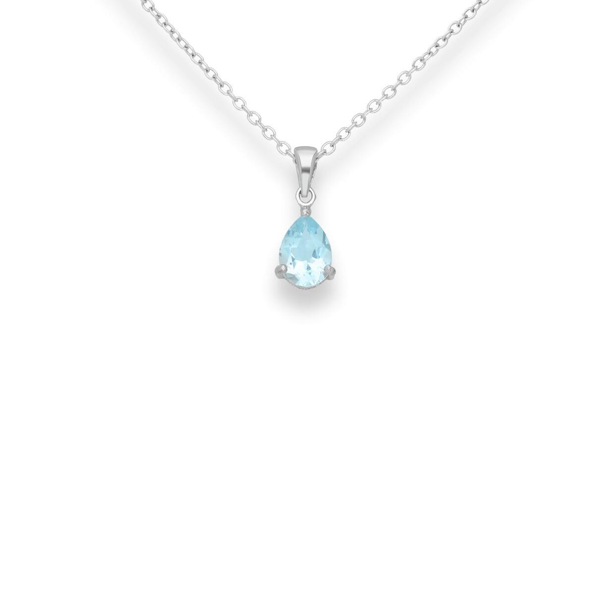 Blue teardropn cz pendant_0