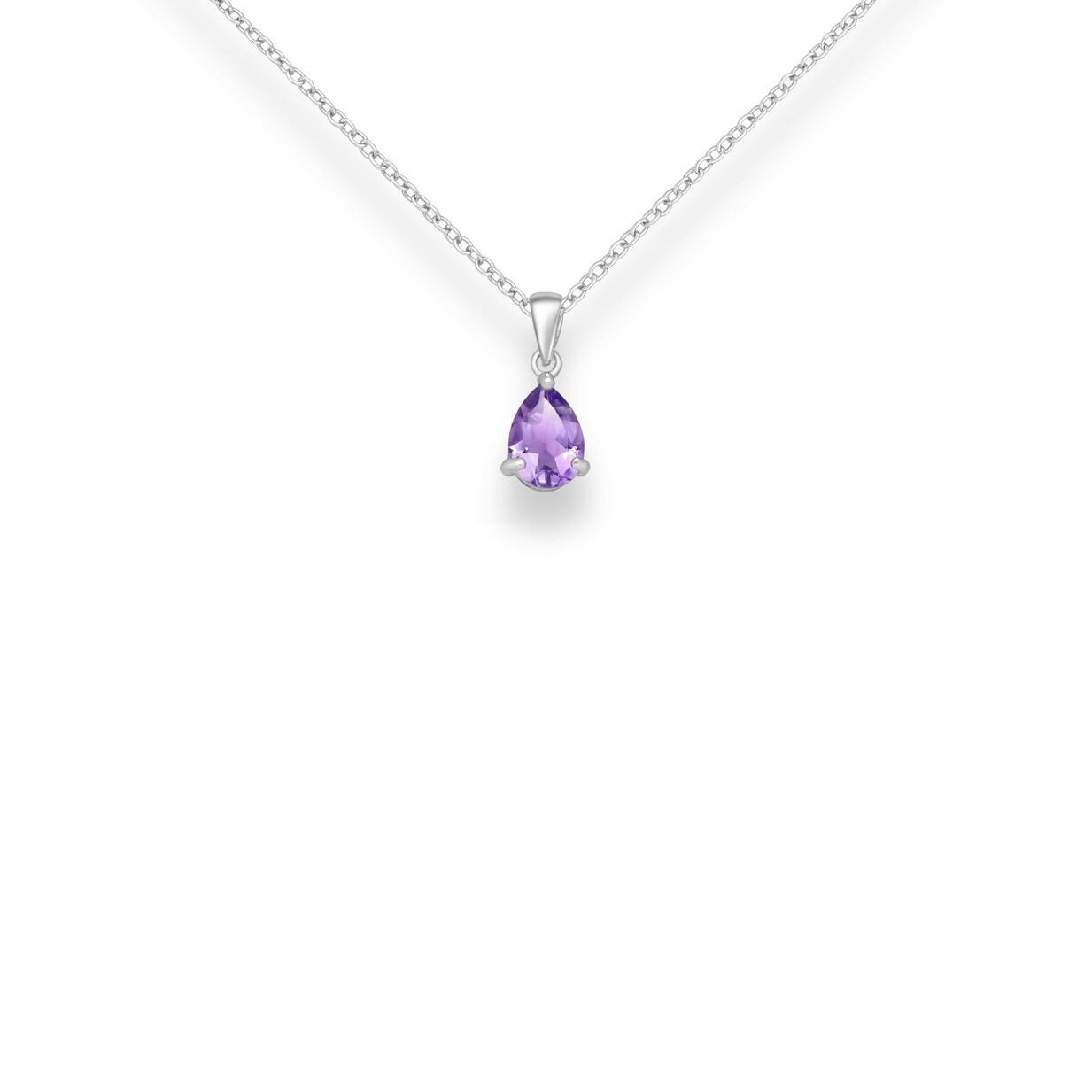 Purple cz teardrop pendant_0