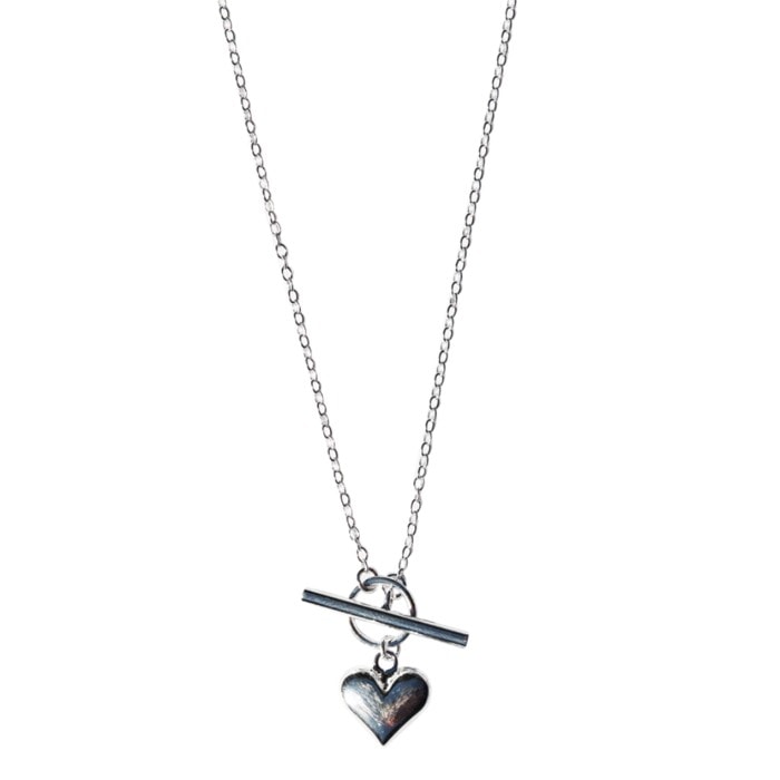 Silver Heart Fob Necklace_0