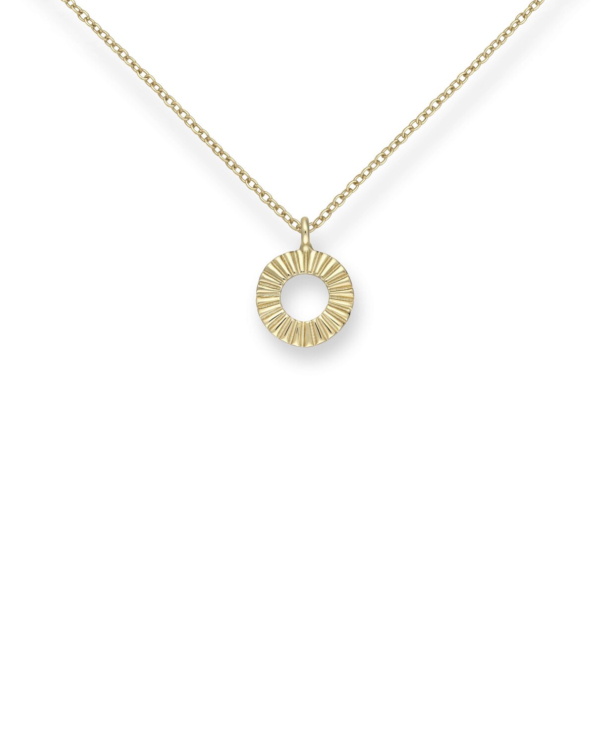 Gold plated open circle pendant_0