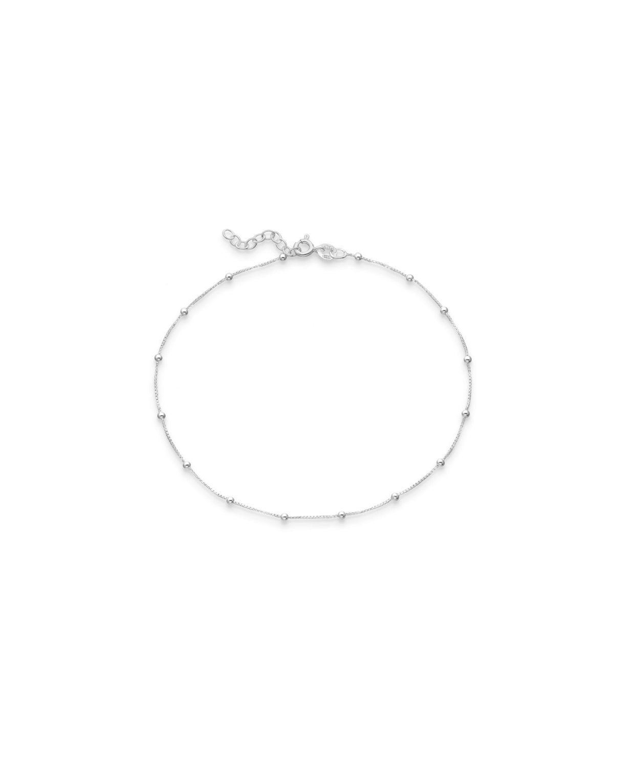 Silver Ball Anklet Adjustable_0