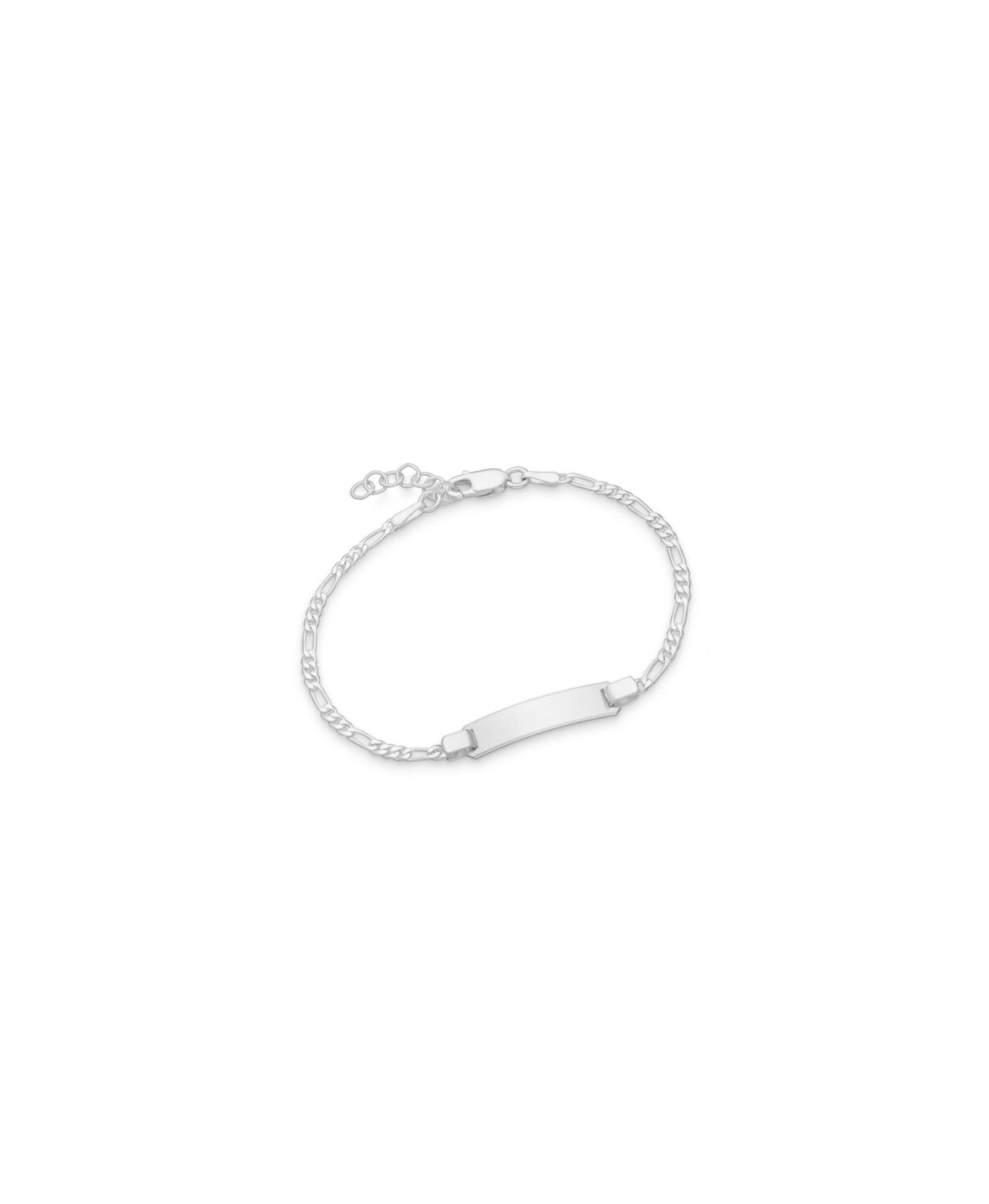 Silver Baby ID Bracelet 1/3 Figaro Chain_0