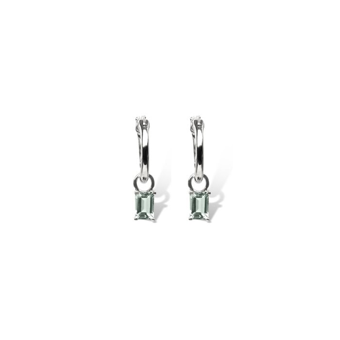 Green Amethyst Drop Earrings Sterling Silver_0