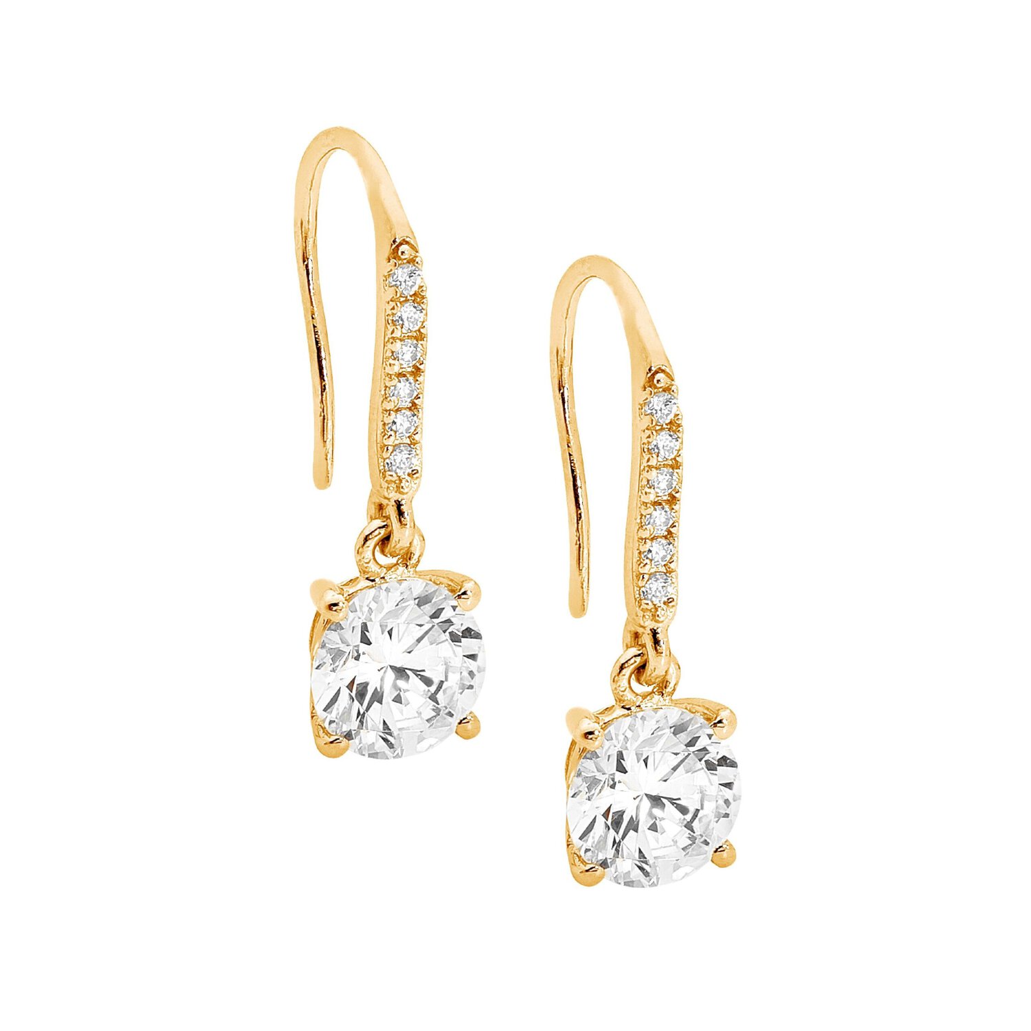 Gold Plated CZ Drop Earrings_0