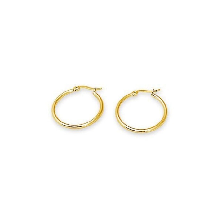 Gold Plated Stainless Steel Hoop Earrings 35mm_0