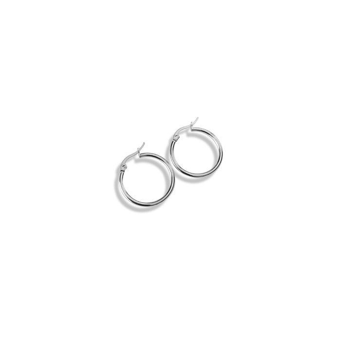 Stainless Steel Hoop Earrings 25mm_0