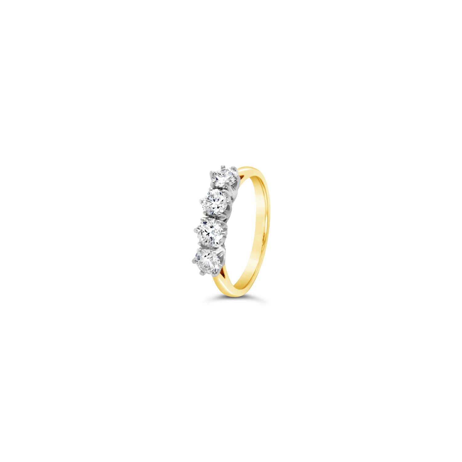 18ct Yellow Gold 4 stone diamond ring_0