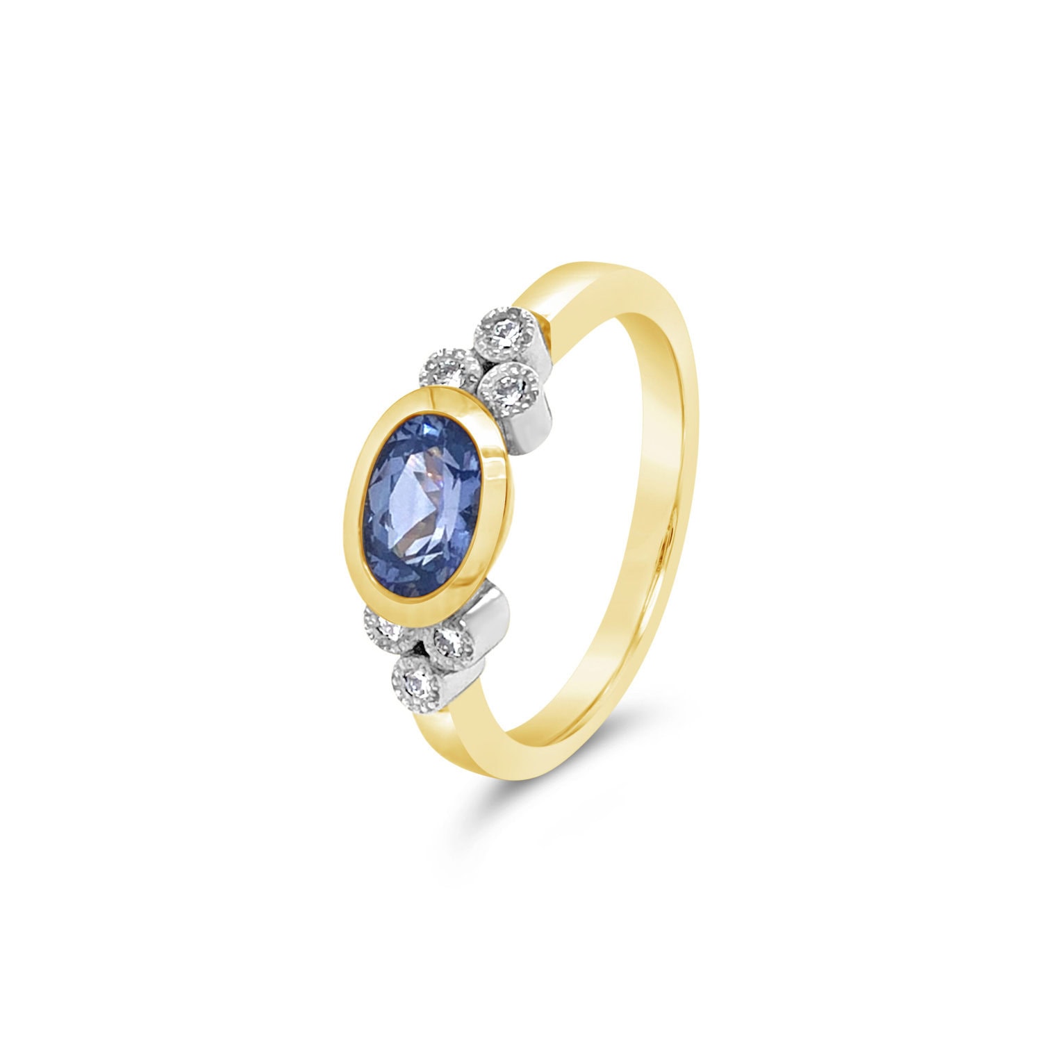 9ct yg hand made sapphire and diamond ring_0