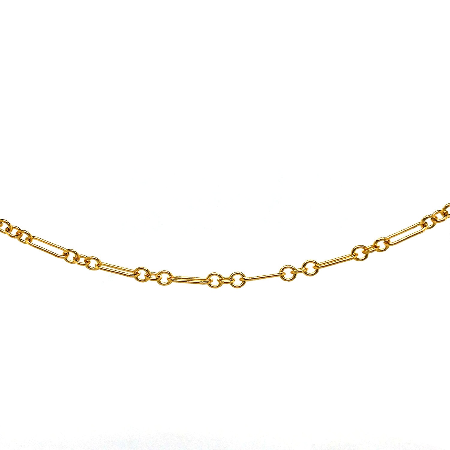 9ct Yellow Gold Silver Filled Fancy Paperclip Chain 45cm_0