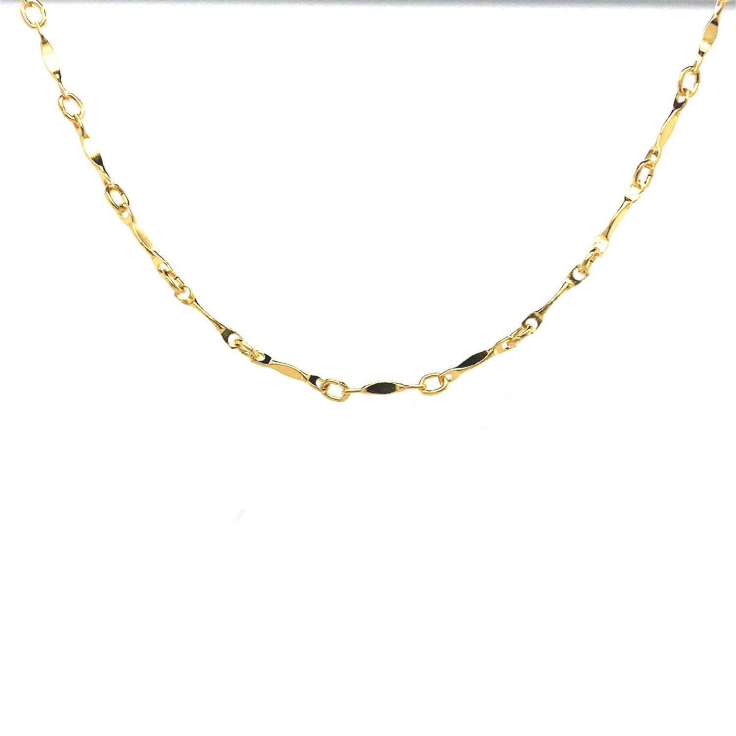 Gold Fancy Chain 45cm Silver Filled_0