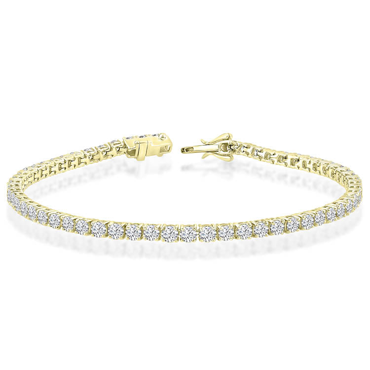 10k Yellow Gold Lab Grown Diamond Tennis Bracelet_0