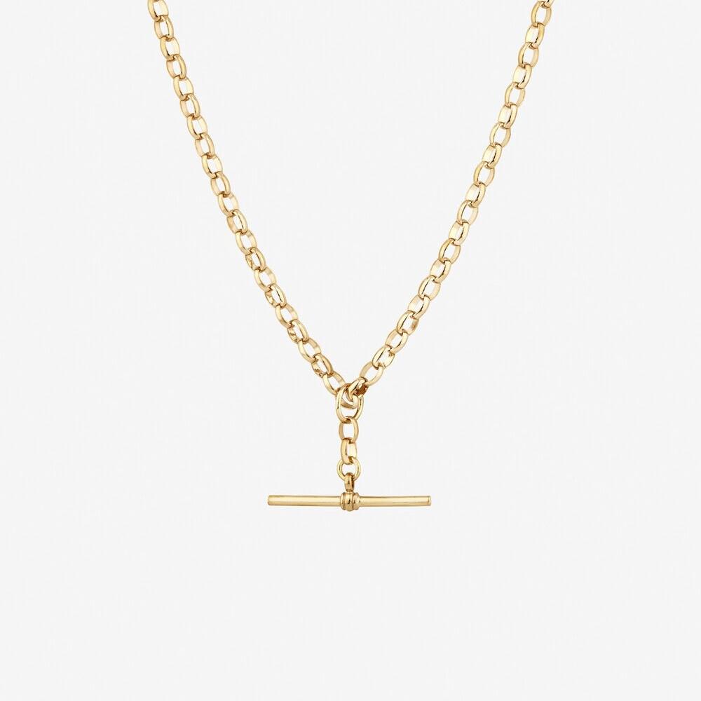 9ct Gold Belcher Chain and T Bar_0