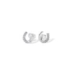 Horse Shoe Cubic Zirconia Stud Earrings_0