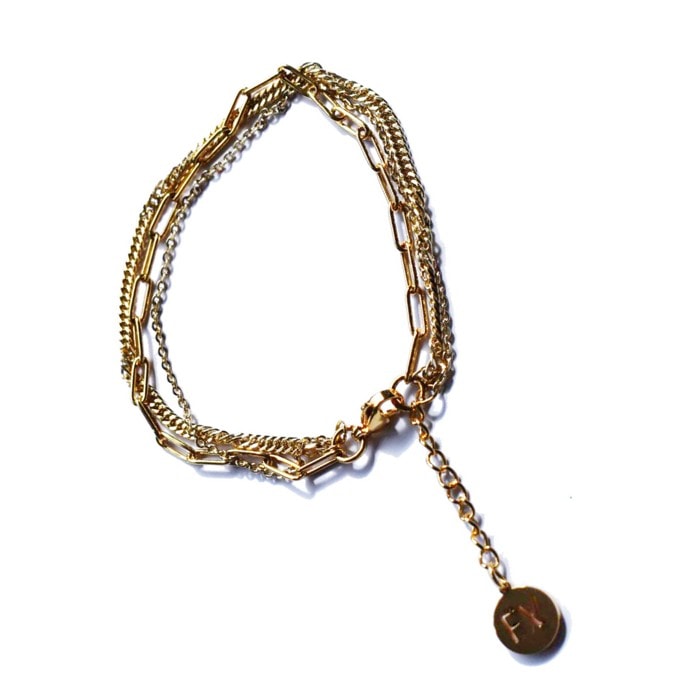 Gold Plated 3 Chain Bracelet_0