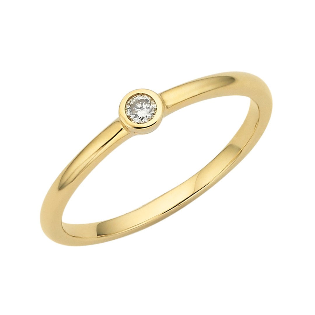 9ct Gold Bezel Set Diamond Ring_0