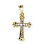 9ct Gold Silver Filled Cross Pendant_0