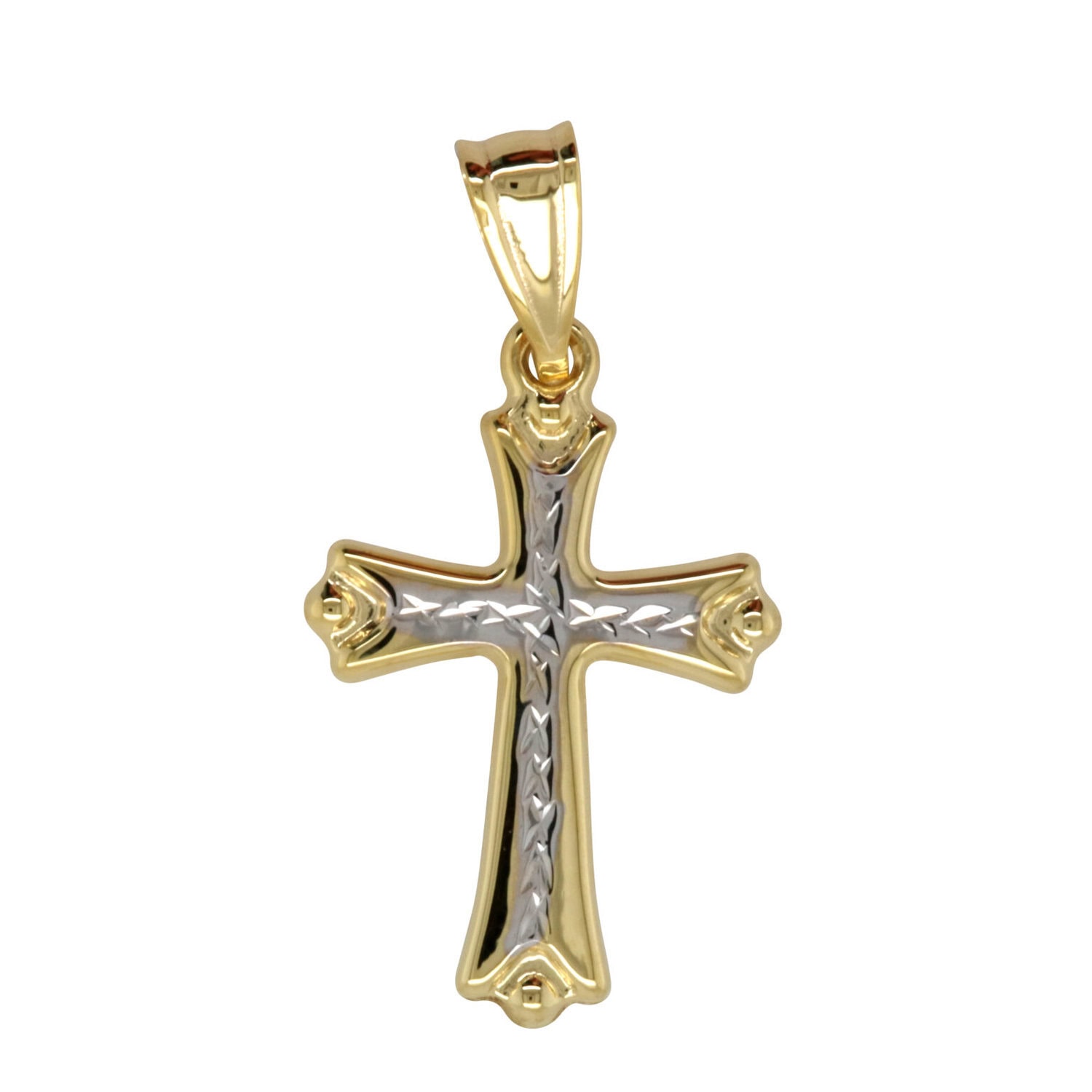 9ct Gold Silver Filled Cross Pendant_0