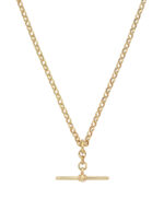 9ct Gold Oval Belcher Neckace with T-Bar 50cm_0