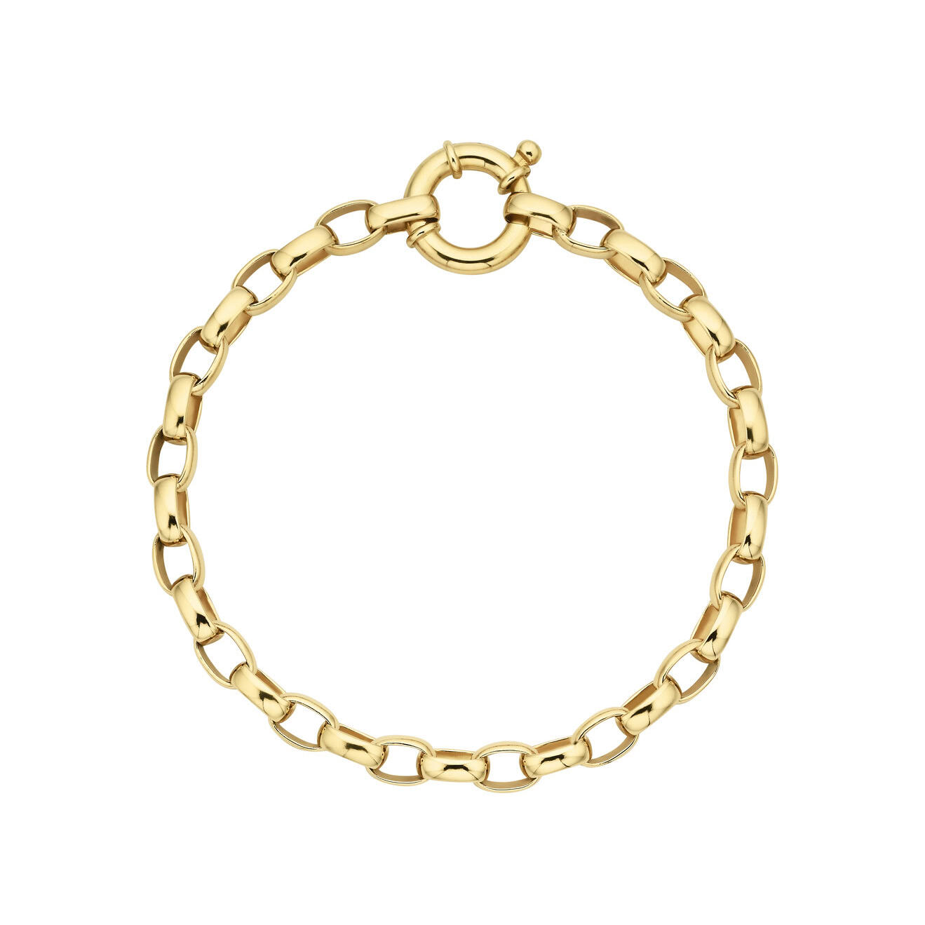 9ct Gold Belcher Bracelet 19cm_0