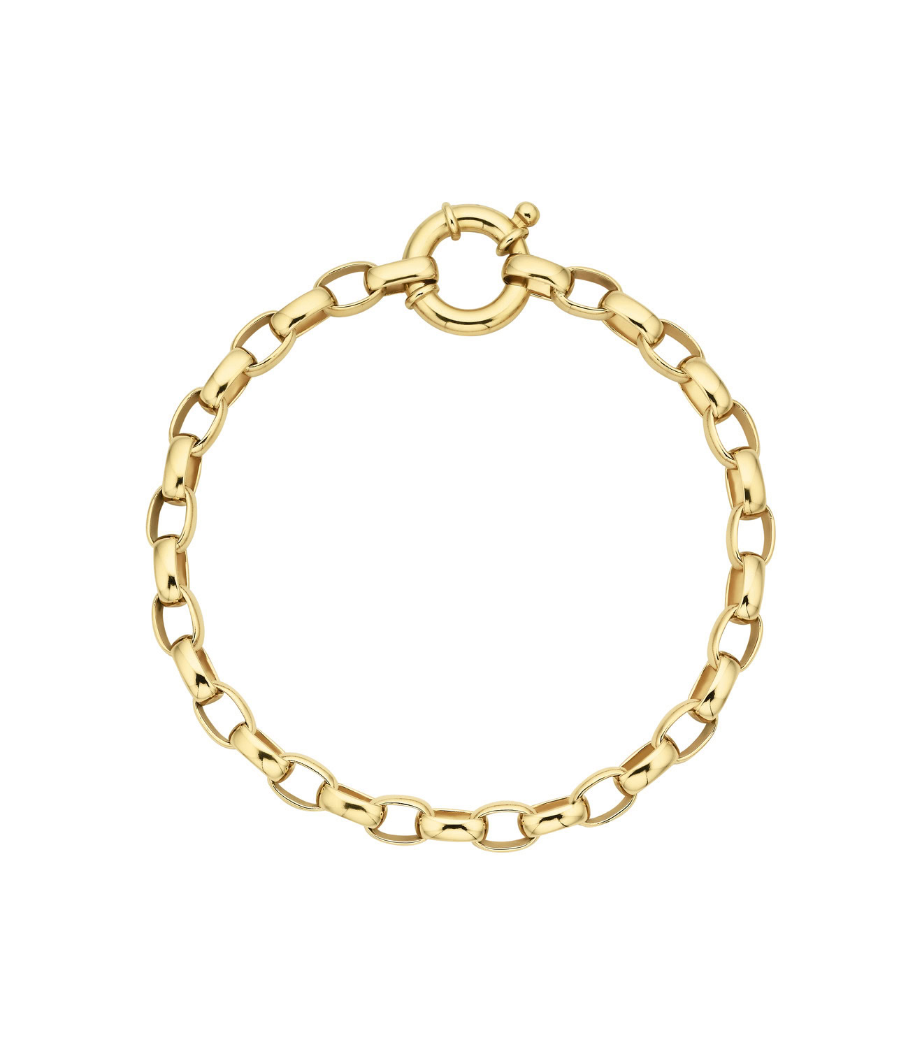 9ct Gold Belcher Bracelet 19cm_0