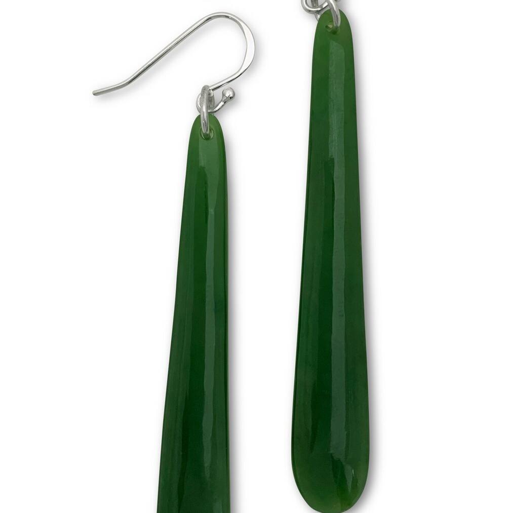 Greenstone Round Drop Earrings 8cm_0