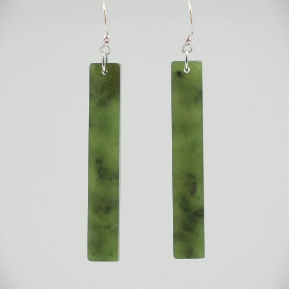 Greenstone Drop Earrings 5cm Sterling Silver_0