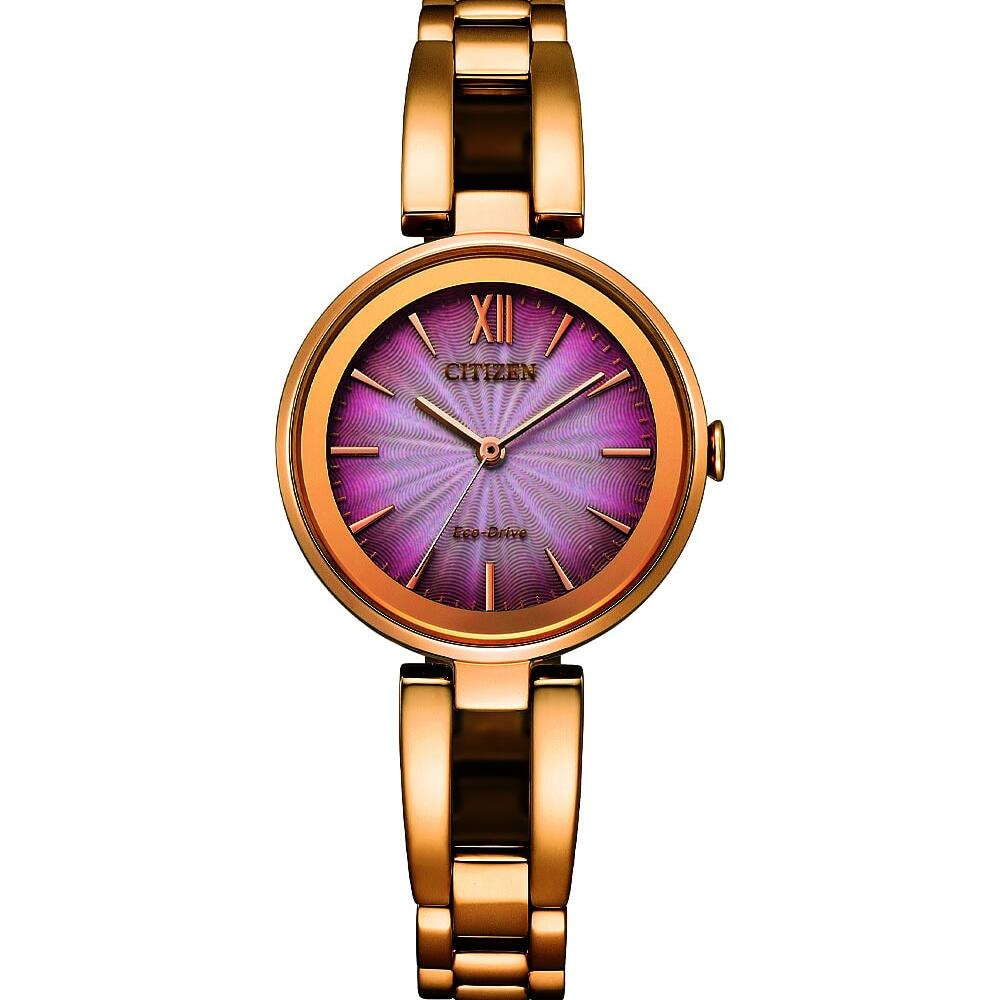 Citizen Ladies Gold and Pink Eco-Drive Watch_0