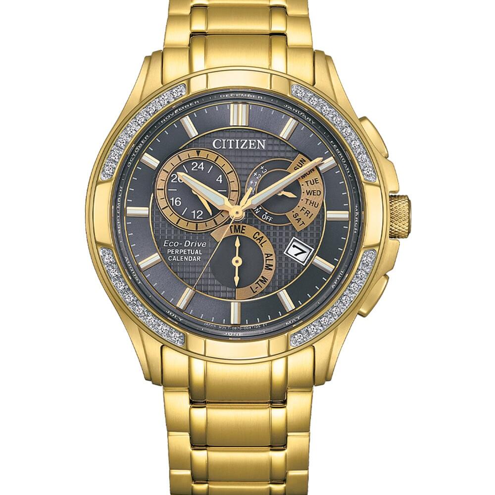 Citizen Gents Gold Analogue Watch Eco-Drive 100m_0