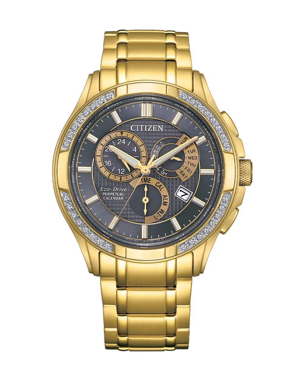 Citizen Gents Gold Analogue Watch Eco-Drive 100m_0