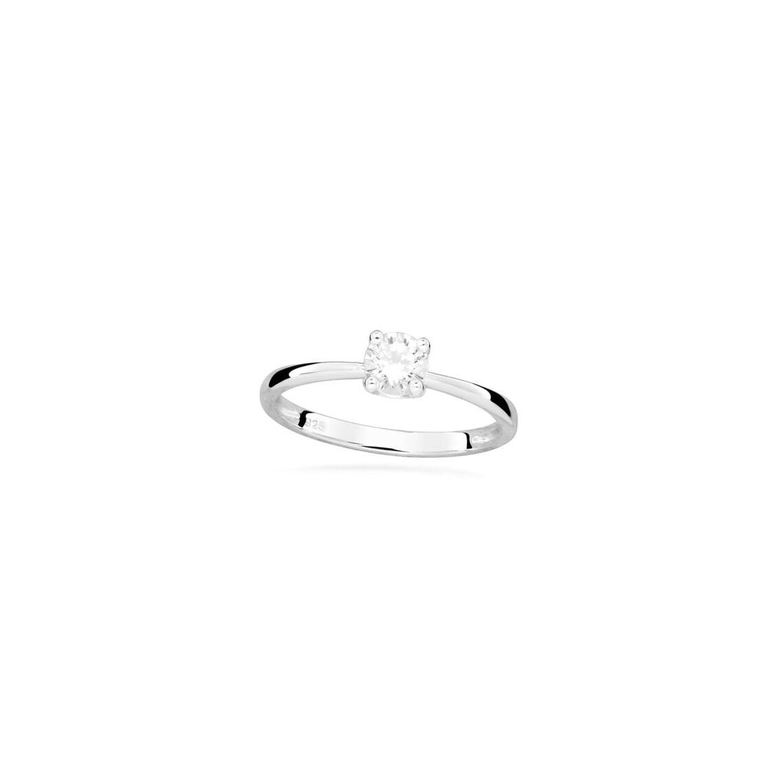 Silver CZ Solitaire Ring_0