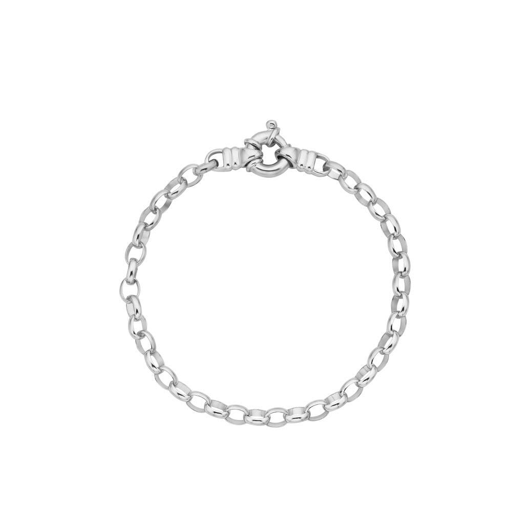 Silver Belcher Bracelet with Bolt Clasp 19cm_0