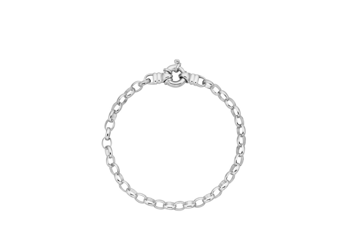 Silver Belcher Bracelet with Bolt Clasp 19cm_0