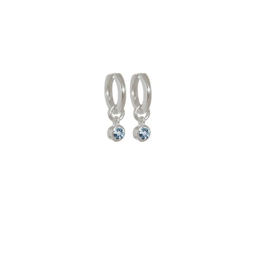 Evolve Sterling Silver Aquamarine Huggies_0