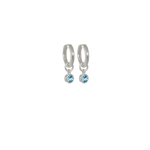 Evolve Sterling Silver Blue Topaz Huggie Earrings_0