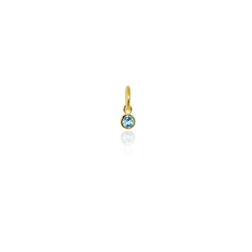 Evolve December Birthstone Pendant Charm Blue Topaz Gold Plated_0