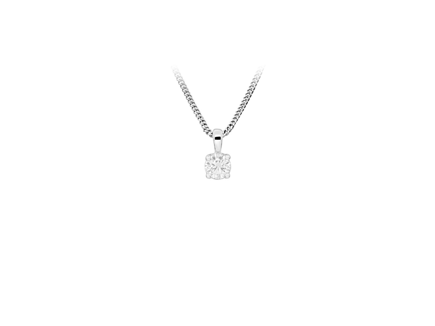 Silver CZ Drop Pendant_0