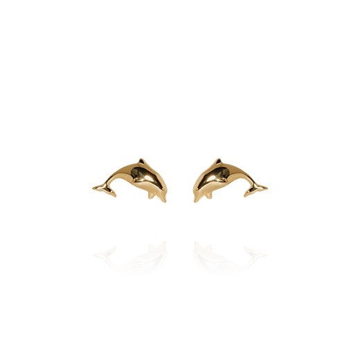 Evolve Gold Plated Mini Dolphin Studs_0