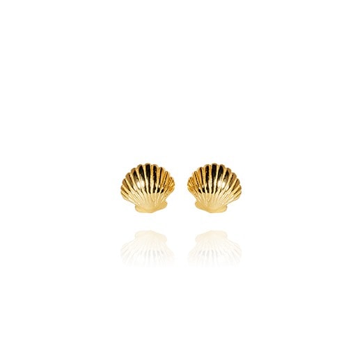 Evolve Gold Plated Mini Scallop Studs_0