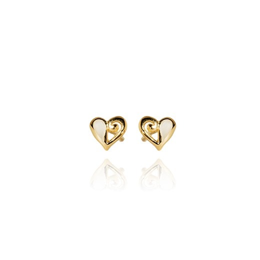 Evolve Gold Plated Mother of Pearl Mini Heart Studs_0