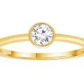 Gold Solitaire Rub Over Set Ring_0