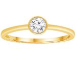 Gold Solitaire Rub Over Set Ring_0