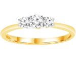 Gold Lab Grown Diamond 3 Stone Ring_0