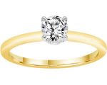 Gold Lab Grown Diamond Solitaire Ring_0