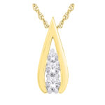 14ct Yellow Gold 3 Stone Pendant_0