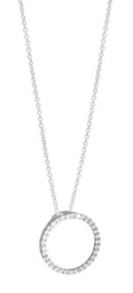 White Gold CZ Circle Pendant_0